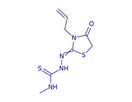 Molecular Structure of 87958-67-6 ((2E)-3-prop-2-en-1-yl-1,3-thiazolidine-2,4-dione 2-(N-methylthiosemicarbazone))