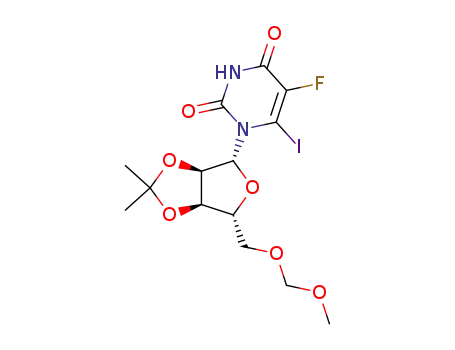 5-Fluoro-6-iodo-1-((3aR,4R,6R,6aR)-6-methoxymethoxymethyl-2,2-dimethyl-tetrahydro-furo[3,4-d][1,3]dioxol-4-yl)-1H-pyrimidine-2,4-dione