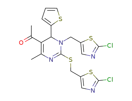 1-[1-(2-chlorothiazol-5-yl-methyl)-2-(2-chlorothiazol-5-yl-methylsulfanyl)-4-methyl-6-(thiophen-2-yl)-1,6-dihydropyrimidin-5-yl]ethanone