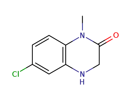Molecular Structure of 80484-00-0 (6-Chloro-1-Methyl-3,4-dihydroquinoxalin-2(1H)-one)