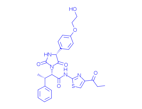 1-Imidazolidineacetamide, 4-[4-(2-hydroxyethoxy)phenyl]-2,5-dioxo-N-[4-(1-oxopropyl)-2-thiazolyl]- a-[(1S)-1-phenylethyl]-, (aS,4R)-
