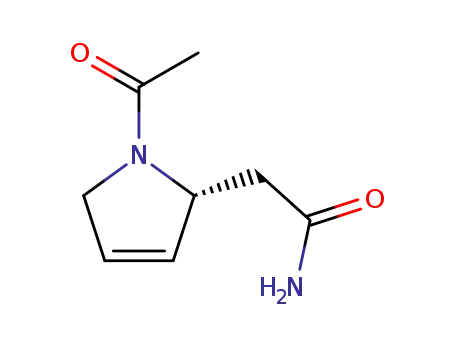 Molecular Structure of 185410-96-2 (1H-Pyrrole-2-acetamide, 1-acetyl-2,5-dihydro-, (R)- (9CI))