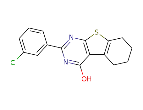 Molecular Structure of 87752-93-0 (2-(3-chlorophenyl)-5,6,7,8-tetrahydro[1]benzothieno[2,3-d]pyrimidin-4(3H)-one)