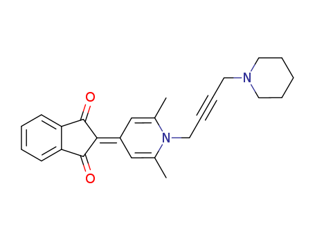 1H-Indene-1,3(2H)-dione,2-[2,6-dimethyl-1-[4-(1-piperidinyl)-2-butyn-1-yl]-4(1H)-pyridinylidene]- cas  80672-58-8