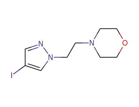 Molecular Structure of 879488-16-1 (Morpholine, 4-[2-(4-iodo-1H-pyrazol-1-yl)ethyl]-)