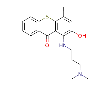 Molecular Structure of 80568-60-1 (1-(3-dimethylaminopropylamino)-2-hydroxy-4-methyl-thioxanthen-9-one)