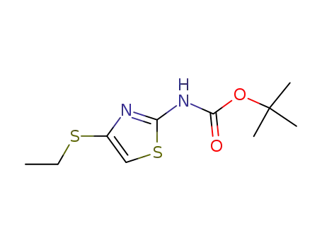 Molecular Structure of 876756-21-7 (Carbamic  acid,  [4-(ethylthio)-2-thiazolyl]-,  1,1-dimethylethyl  ester  (9CI))