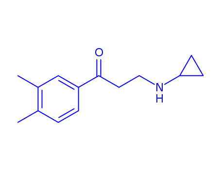 Molecular Structure of 802553-19-1 (Propiophenone, 3-(cyclopropylamino)-3,4-dimethyl- (8CI))