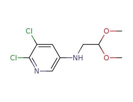 Molecular Structure of 876068-46-1 (3-Pyridinamine, 5,6-dichloro-N-(2,2-dimethoxyethyl)-)