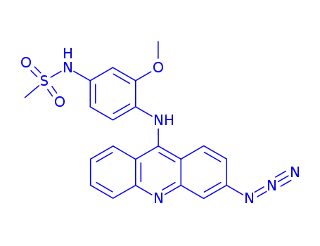 Molecular Structure of 80266-02-0 (N-{4-[(3-azidoacridin-9-yl)amino]-3-methoxyphenyl}methanesulfonamide)