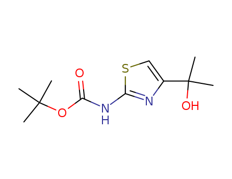 Carbamic  acid,  [4-(1-hydroxy-1-methylethyl)-2-thiazolyl]-,  1,1-dimethylethyl  ester  (9CI)