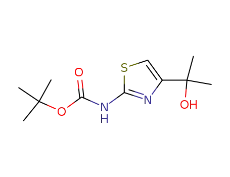 Carbamic  acid,  [4-(1-hydroxy-1-methylethyl)-2-thiazolyl]-,  1,1-dimethylethyl  ester  (9CI)