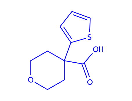 Molecular Structure of 880166-18-7 (4-Thien-2-yltetrahydro-2H-pyran-4-carboxylic acid 97%)