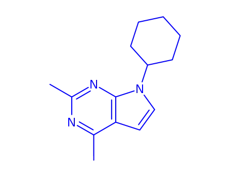 Molecular Structure of 801996-84-9 (7H-Pyrrolo[2,3-d]pyrimidine,7-cyclohexyl-2,4-dimethyl-(8CI))
