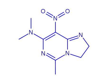 Molecular Structure of 802326-61-0 (Imidazo[1,2-c]pyrimidine, 7-(dimethylamino)-2,3-dihydro-5-methyl-8-nitro- (8CI))