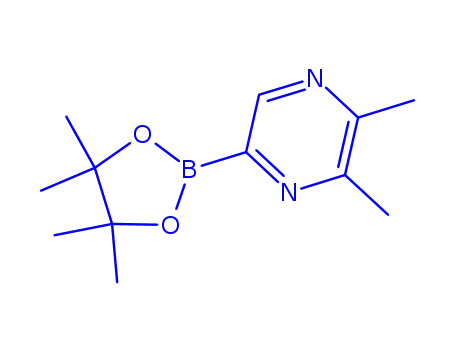 Molecular Structure of 879291-30-2 (2,3-DIMETHYL-5-(4,4,5,5-TETRAMETHYL-1,3,2-DIOXABOROLAN-2-YL)PYRAZINE)