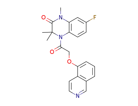 Molecular Structure of 878292-27-4 (7-Fluoro-3,4-dihydro-4-[(5-isoquinolinyloxy)acetyl]-1,3,3-trimethyl-2(1H)-quinoxalinone)