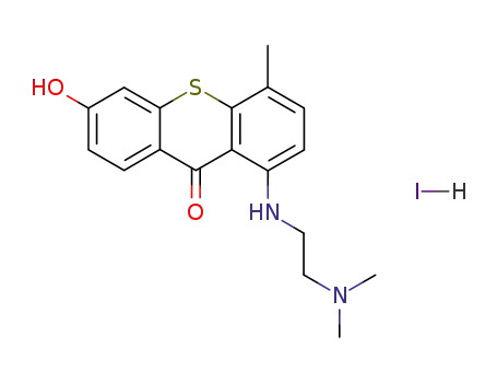 Molecular Structure of 80568-69-0 (1-{[2-(dimethylamino)ethyl]amino}-6-hydroxy-4-methyl-9H-thioxanthen-9-one)