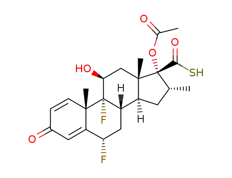 Molecular Structure of 80473-93-4 (17α-acetyloxy-6α,9α-difluoro-11β-hydroxy-16α-methyl-3-oxo-androsta-1,4-diene-17β-carbothioic acid)