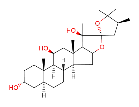 Molecular Structure of 80442-78-0 (Furostan-3,11,20-triol,22,25-epoxy-24- methyl-,(3R,5R,11&acirc;,22&acirc;,24S)- )