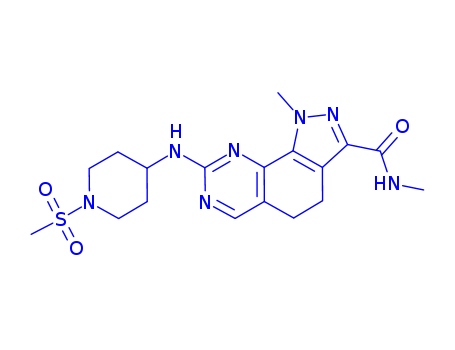 1H-Pyrazolo[4,3-h]quinazoline-3-carboxamide, 4,5-dihydro-N,1-dimethyl-8-[[1-(methylsulfonyl)-4-piperidinyl]amino]-