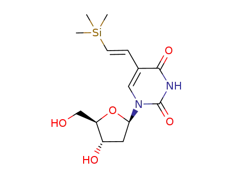 Molecular Structure of 178179-66-3 (Uridine, 2'-deoxy-5-[(1E)-2-(trimethylsilyl)ethenyl]-)