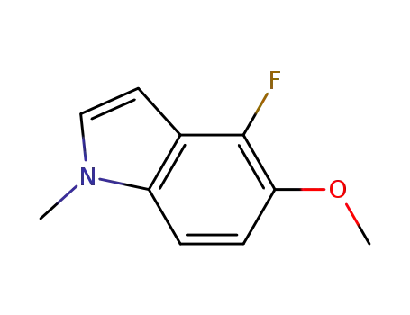 Molecular Structure of 879093-16-0 (4-FLUORO-5-METHOXY-1-METHYL-1H-INDOLE)