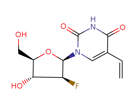 Molecular Structure of 87782-49-8 (1-(2-deoxy-(2-fluoroarabinofuranosyl))-5-vinyluracil)