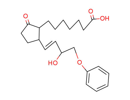 Molecular Structure of 60972-43-2 (Cyclopentaneheptanoic acid,2-[(1E,3R)-3-hydroxy-4-phenoxy-1- butenyl]-5-oxo-,(1S,2S)-rel- )