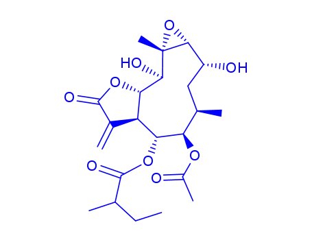 5-(acetyloxy)-2,10-dihydroxy-4,10a-dimethyl-7-methylidene-8-oxododecahydrooxireno[8,9]cyclodeca[1,2-b]furan-6-yl 2-methylbutanoate
