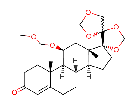 Molecular Structure of 107035-16-5 ((20Ξ)-11β-methoxymethoxy-17,20;20,21-bis-methylenedioxy-pregn-4-en-3-one)
