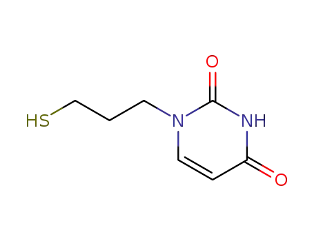 Molecular Structure of 80900-20-5 (2,4(1H,3H)-Pyrimidinedione, 1-(3-mercaptopropyl)-)