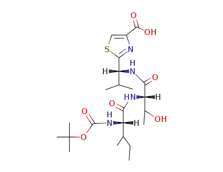Molecular Structure of 103929-27-7 (Boc-L-Ile-L-aThr-D-(val)Thz-OH)