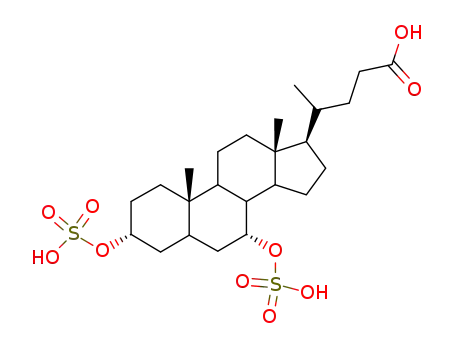 Molecular Structure of 60262-91-1 ((4R)-4-[(3R,5S,7R,9S,10S,13R,14S,17R)-10,13-dimethyl-3,7-disulfooxy-2,3,4,5,6,7,8,9,11,12,14,15,16,17-tetradecahydro-1H-cyclopenta[a]phenanthren-17-yl]pentanoic acid)