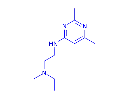 Molecular Structure of 811868-36-7 (Pyrimidine, 4-(2-diethylaminoethylamino)-2,6-dimethyl- (4CI))