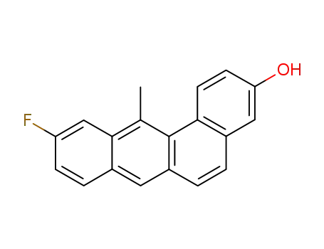 Molecular Structure of 192384-28-4 (Benz[a]anthracen-3-ol, 10-fluoro-12-methyl-)