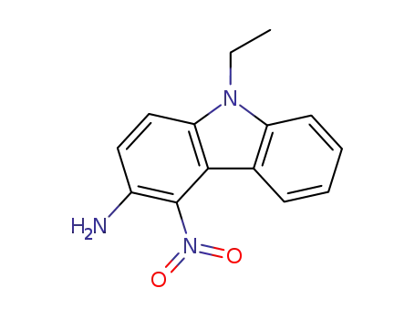 Molecular Structure of 80776-28-9 (9H-Carbazol-3-amine, 9-ethyl-4-nitro-)