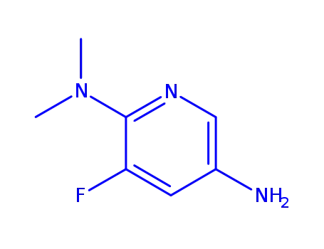 Molecular Structure of 813425-34-2 (2,5-Pyridinediamine,  3-fluoro-N2,N2-dimethyl-)