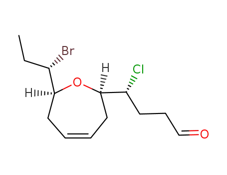 (R)-4-[(2R,7S)-7-((S)-1-Bromo-propyl)-2,3,6,7-tetrahydro-oxepin-2-yl]-4-chloro-butyraldehyde