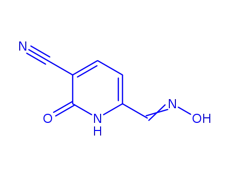 Molecular Structure of 343867-99-2 (1,2-dihydro-6-<(hydroxyimino)methyl>-2-oxo-3-pyridinecarbonitrile)