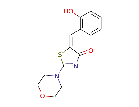 Molecular Structure of 81154-06-5 (5-(2-hydroxybenzylidene)-2-(4-morpholinyl)-1,3-thiazol-4(5H)-one)