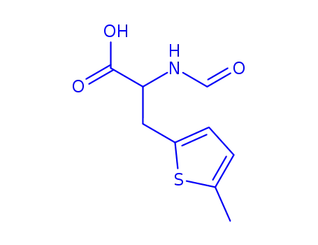 Molecular Structure of 811860-67-0 (2-Thiophenepropanoicacid,alpha-(formylamino)-5-methyl-(9CI))