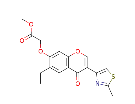 Acetic acid, 2-(6-ethyl-3-(2-methylthiazol-4-yl)-4-oxo-4H-1-benzopyran-7-yloxy)-, ethyl ester