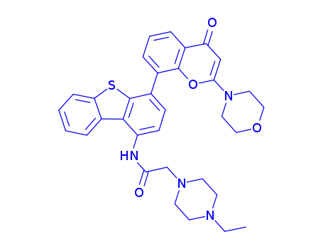2-(4-ethylpiperazin-1-yl)-N-[4-(2-morpholin-4-yl-4-oxochromen-8-yl)dibenzothiophen-1-yl]acetamide