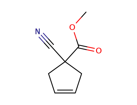 Molecular Structure of 88326-52-7 (3-Cyclopentene-1-carboxylicacid,1-cyano-,methylester(9CI))