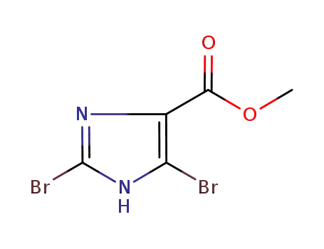 Molecular Structure of 883876-21-9 (2,5-DIBROMO-1H-IMIDAZOLE-4-CARBOXYLIC ACID METHYL ESTER)
