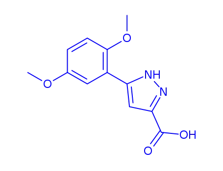 Molecular Structure of 882238-14-4 (5-(2,5-DIMETHOXYPHENYL)-1H-PYRAZOLE-3-CARBOXYLIC ACID)