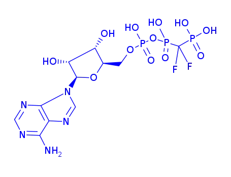 Molecular Structure of 81336-78-9 (5'-ADENYLIC ACID MONOANHYDRIDE WITH (DIFLUOROPHOSPHONOMETHYL) PHOSPHONIC ACID)