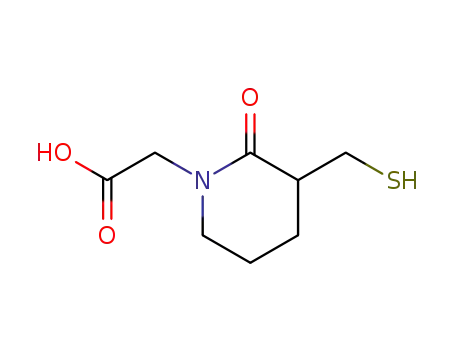 Molecular Structure of 80900-78-3 (3-(Mercaptomethyl)-2-oxo-1-piperidineacetic acid)