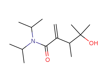 Molecular Structure of 81011-47-4 (4-hydroxy-3,4-dimethyl-2-methylidene-N,N-di(propan-2-yl)pentanamide)